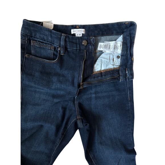 Good American Good Waist Chewed Pocket Jeans Indigo Size 8 - Picture 5 of 10